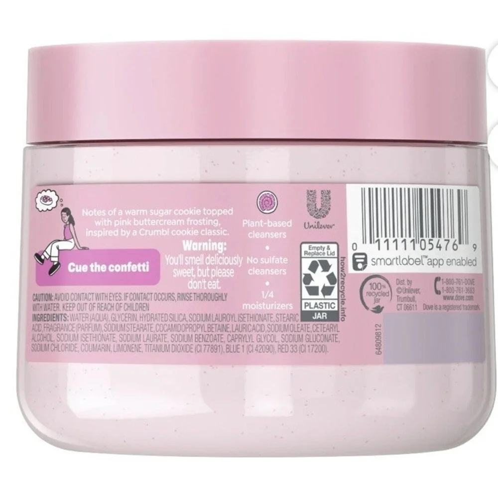 Dove‎ Crumbl Exfoliating Body Scrub Confetti Cake, 15 oz Valentine Gift